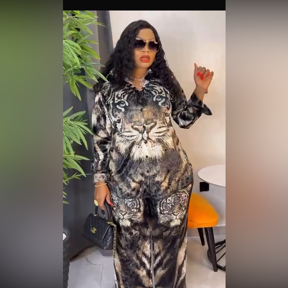 Stylish Animal Print Two-Piece Set